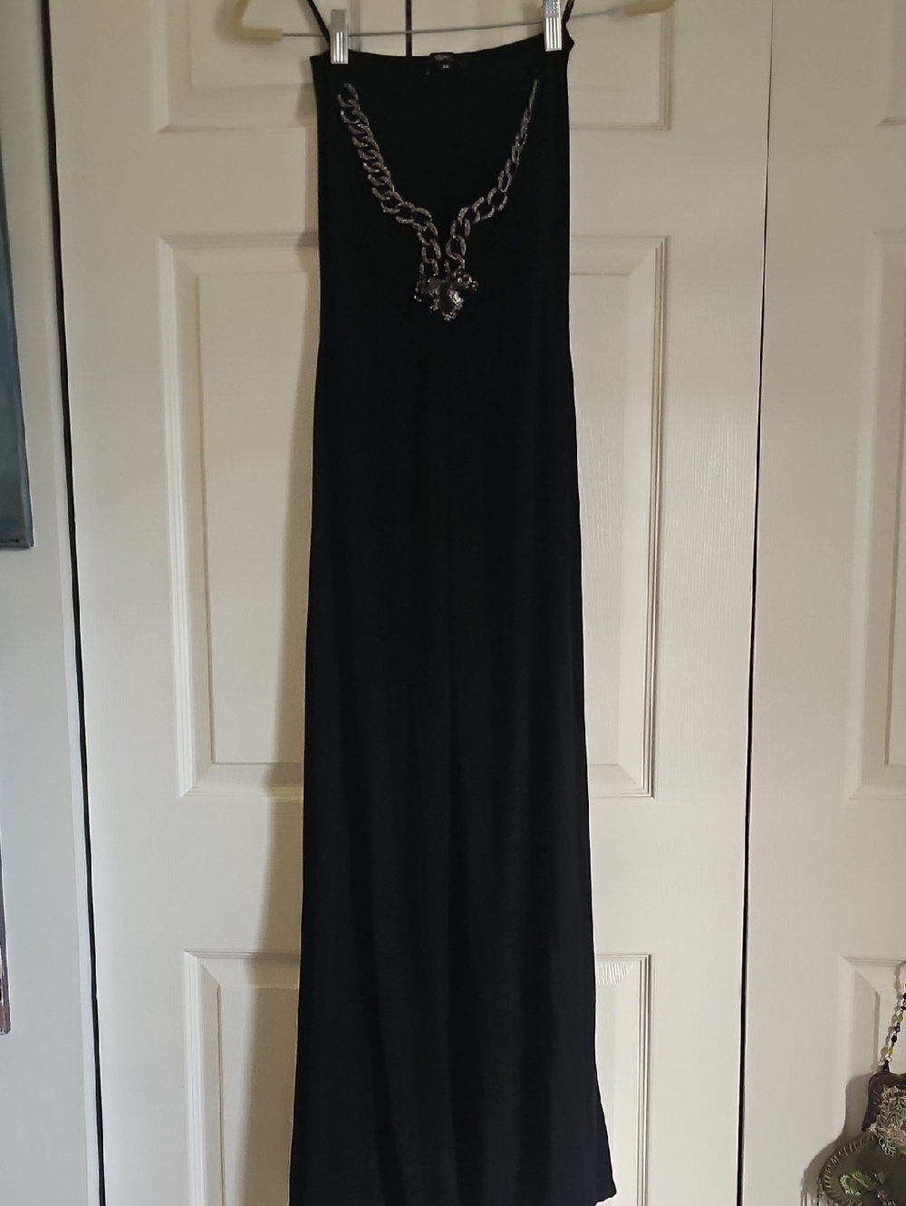 Sky Black Maxi Strapless Dress